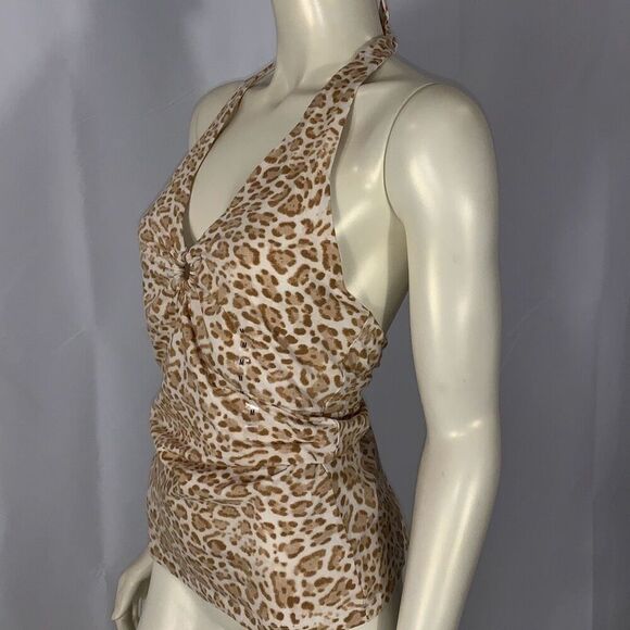 Jones New York Animal Print Halter top - Picture 3 of 11